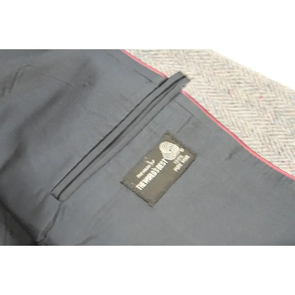 Imperial Haggar Tweed Handwoven Herringbone Wool Blazer‎ Sports Jacket Sz 46 R